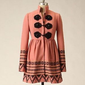 Anthropologie Plenty by Tracy Reese Pink Coat